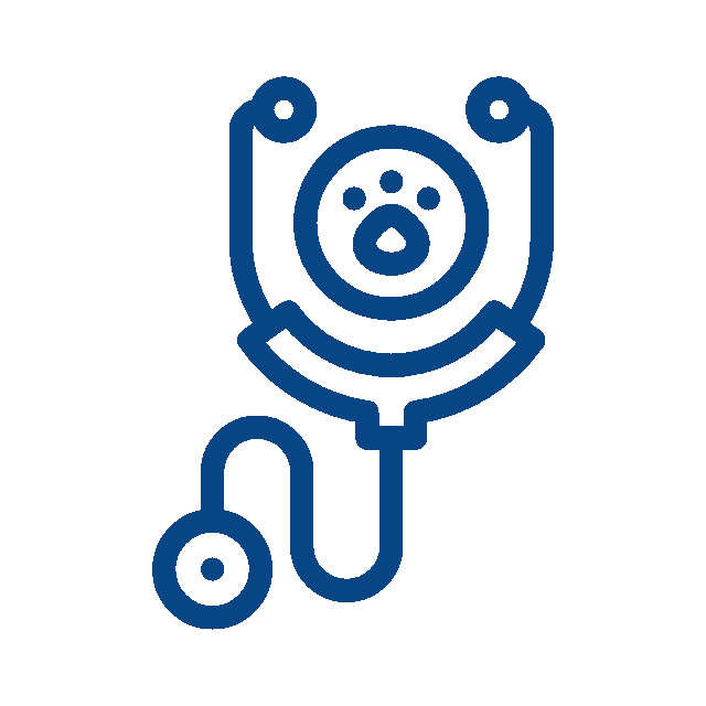 Animated blue line icon of a stethoscope